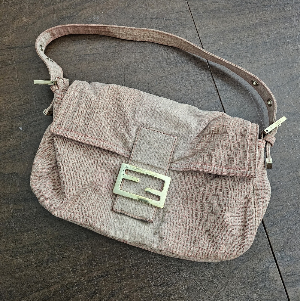 FENDI canvas baguette bag